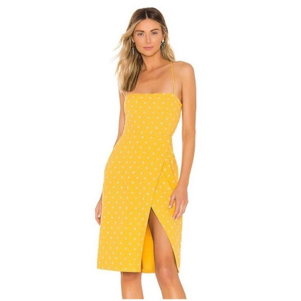 Majorelle Sz S Yellow Daisy Midi Dress NWOT